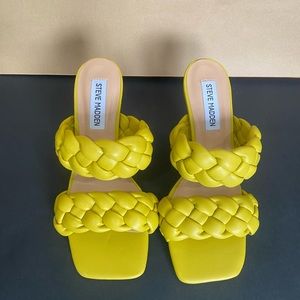 Steve Madden Women's Yellow Braided Sandals With Heel